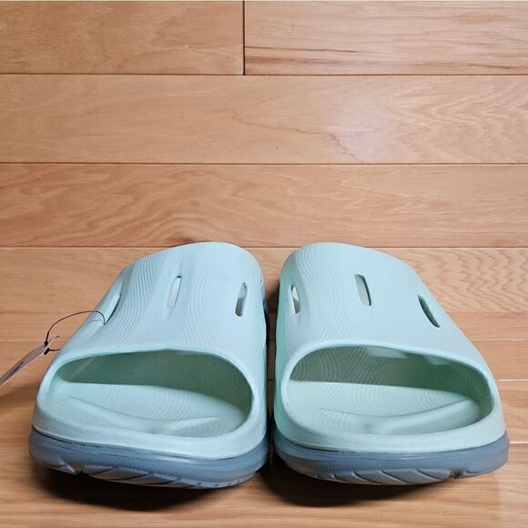 Hoka One One Ora Recovery Slide Mist Green Trellis Flip Flop Comfort Sandals - Picture 8 of 10